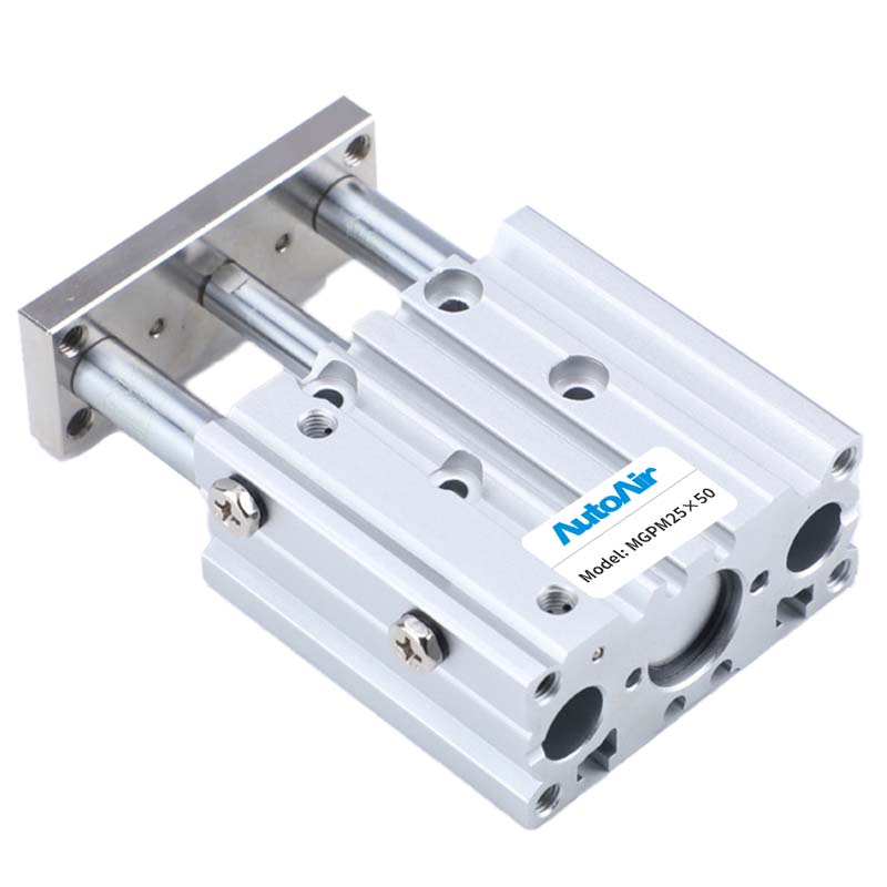 MGP Series Three-Shaft Pneumatic Cylinder - Three-Rod Guide Actuator | Three-Axis Pneumatic Cylinder with Guide Rod